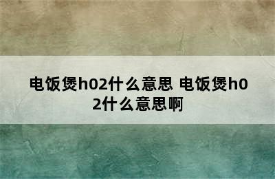 电饭煲h02什么意思 电饭煲h02什么意思啊